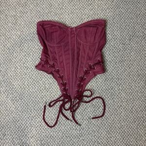 pretty little thing braided corset bustier lace up sleeveless top